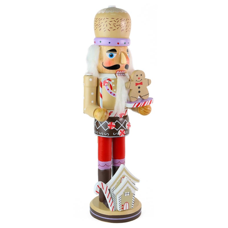 Ornativity Gingerbread Chef Nutcracker - Wooden Ginger Bread Man Cookie Theme Baker Christmas Nutcracker Xmas Figure Holiday Decoration 14" - Image 1
